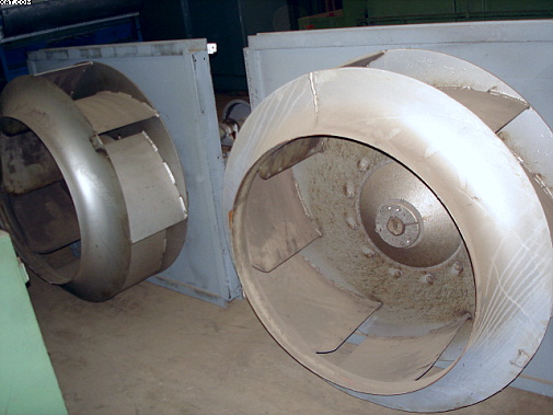 Exhaust Fans from Drum Dryer.